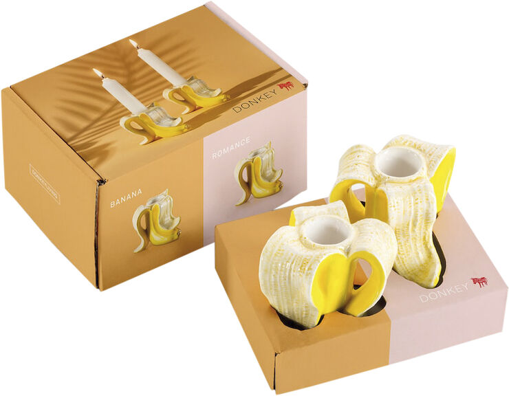 Donkey Lysestage - Banana Romance (2 stk. ) Gul