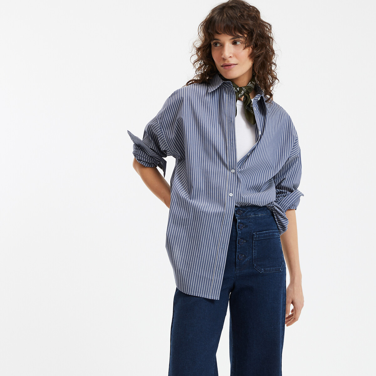 COLEÇÕES LA REDOUTE<br>Camisa listrada folgada, modelo exclusivo APOLLINE