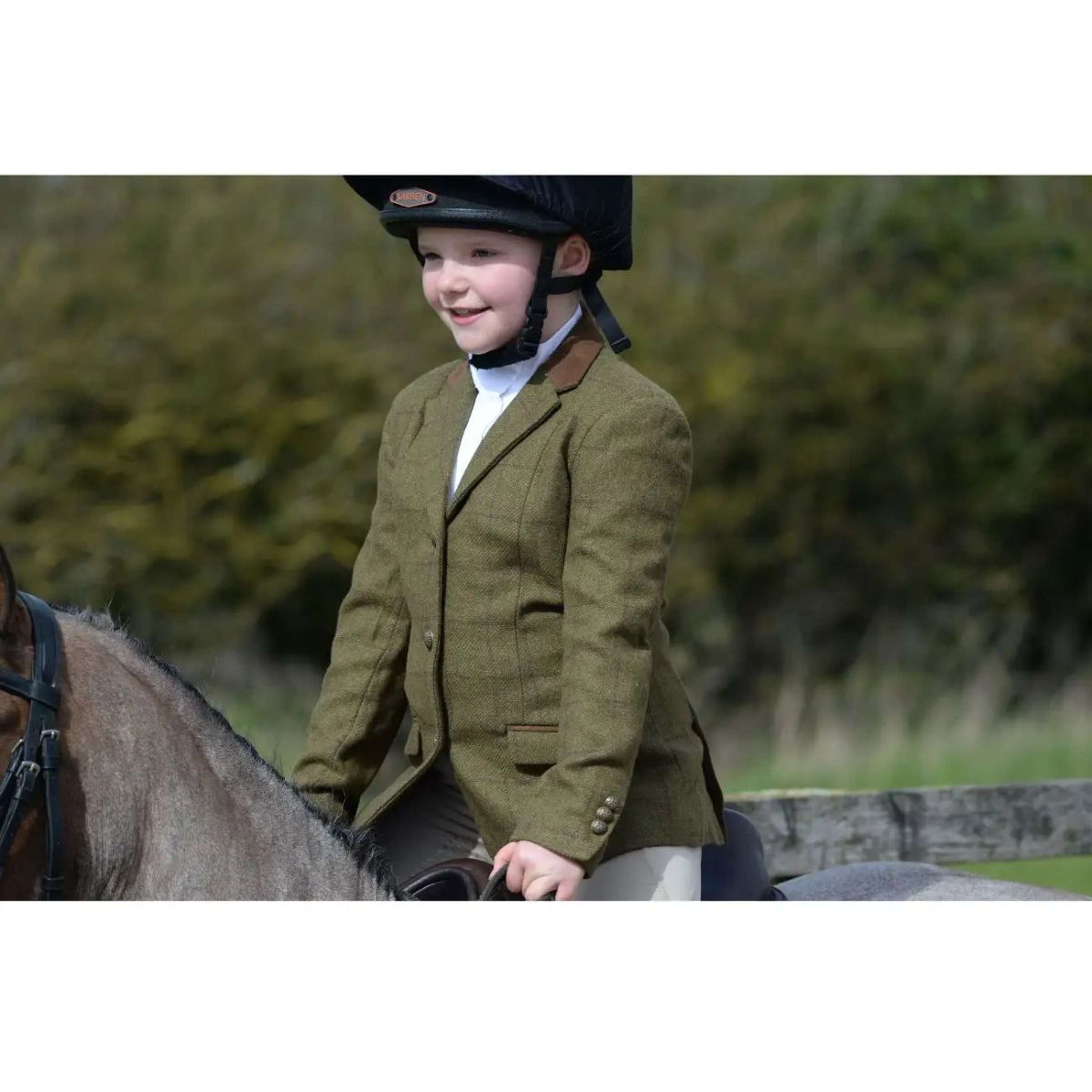 Dublin Wedstrijdjasje Albany Tweed Suede Collar Tailored Kids Bruin/Gr