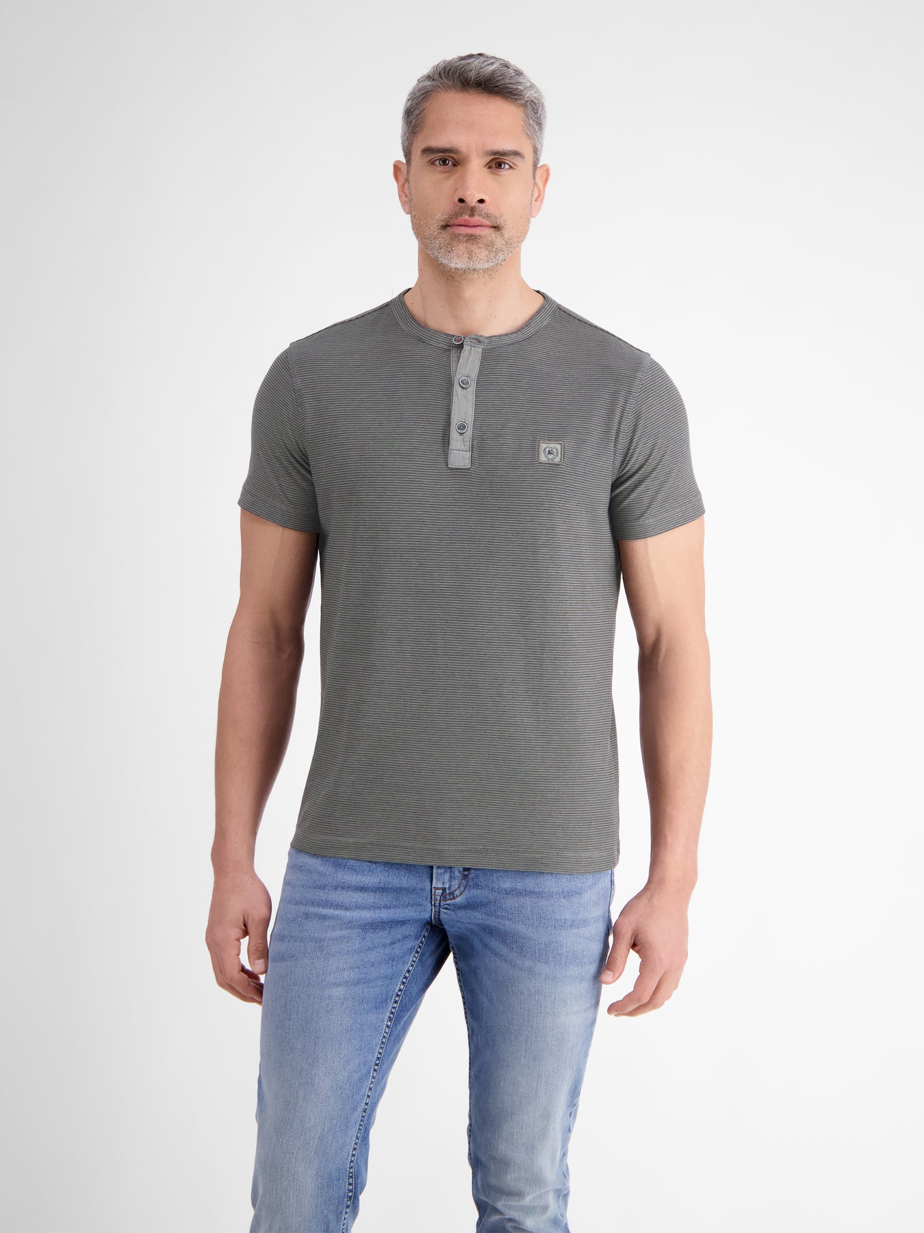 Gestreiftes Serafino-Shirt für Herren