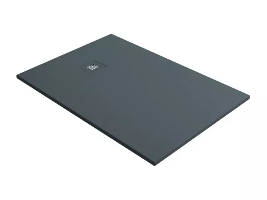 Receveur de Douche Extraplat THOR Gris 140x90x3cm - Texture Ardoise 75% Minéral, Antidérapant, Antibactérien, LAVABERG