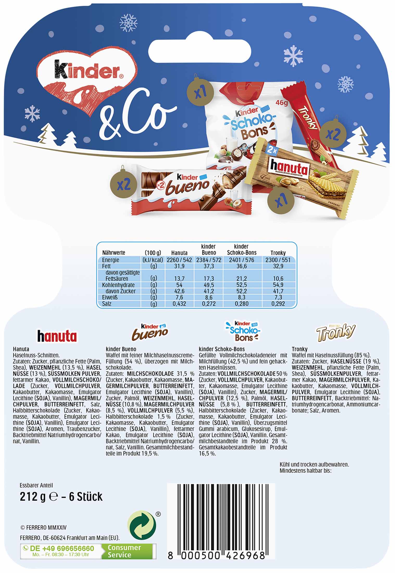 kinder & Co. Selection Sock rot 212g MHD:20.4.25