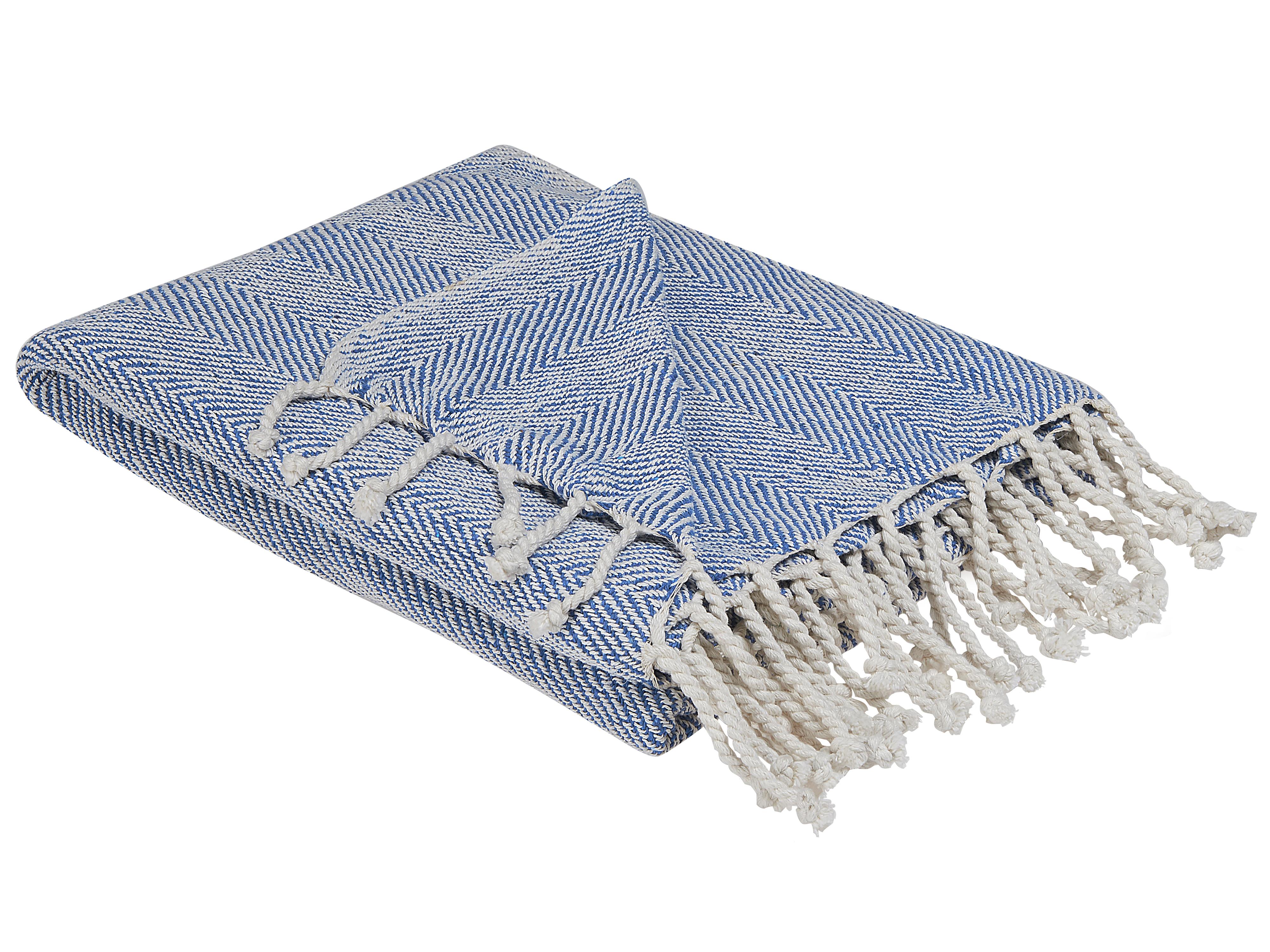 Plaid TILMI Katoen 130 x 160 cm Blauw
