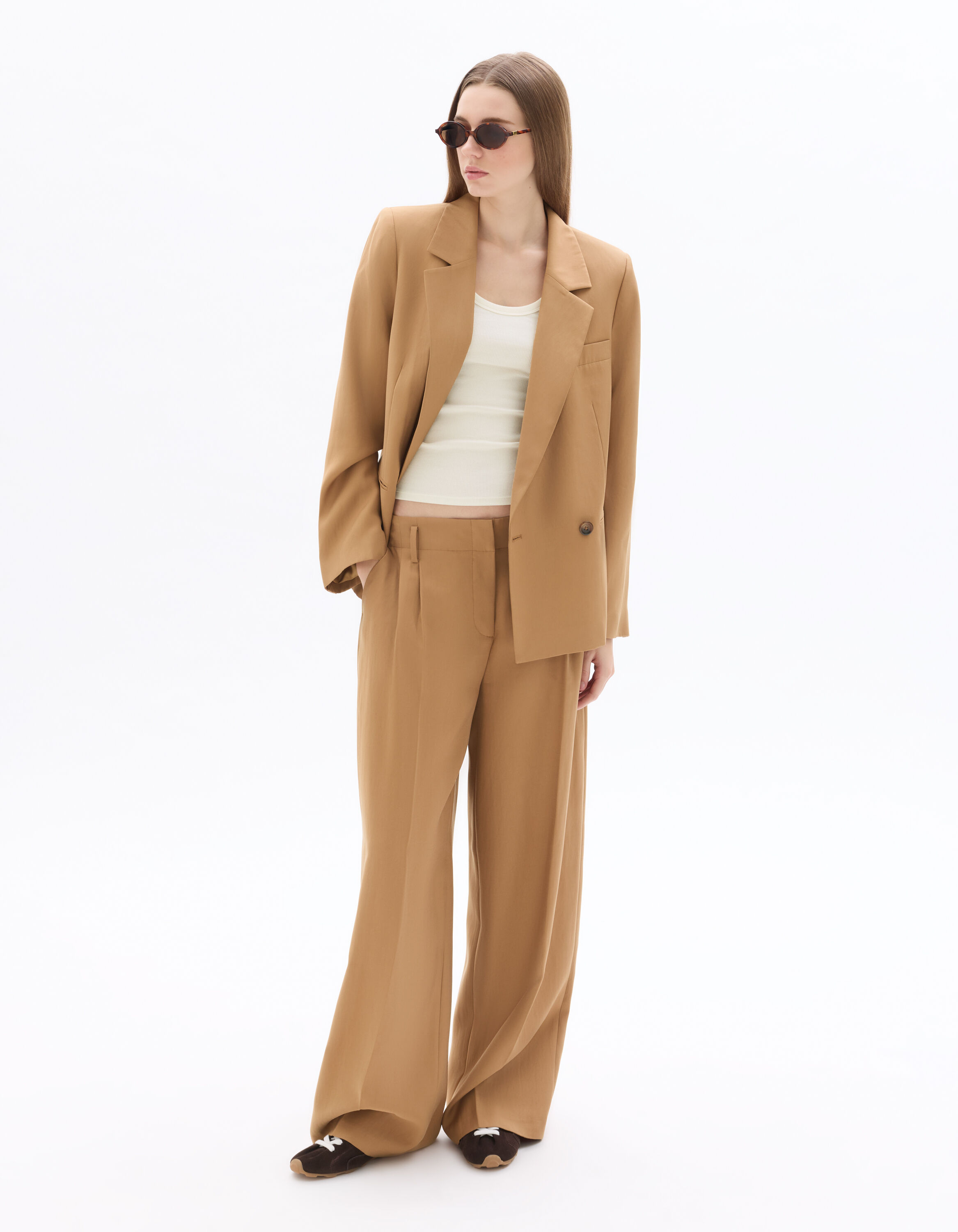 Blazer 2 boutons wide - camel