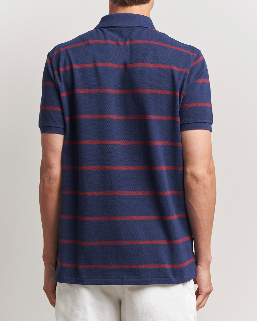 Polo Ralph Lauren Custom Slim Fit Bear Striped Polo Navy/Heritage Bear