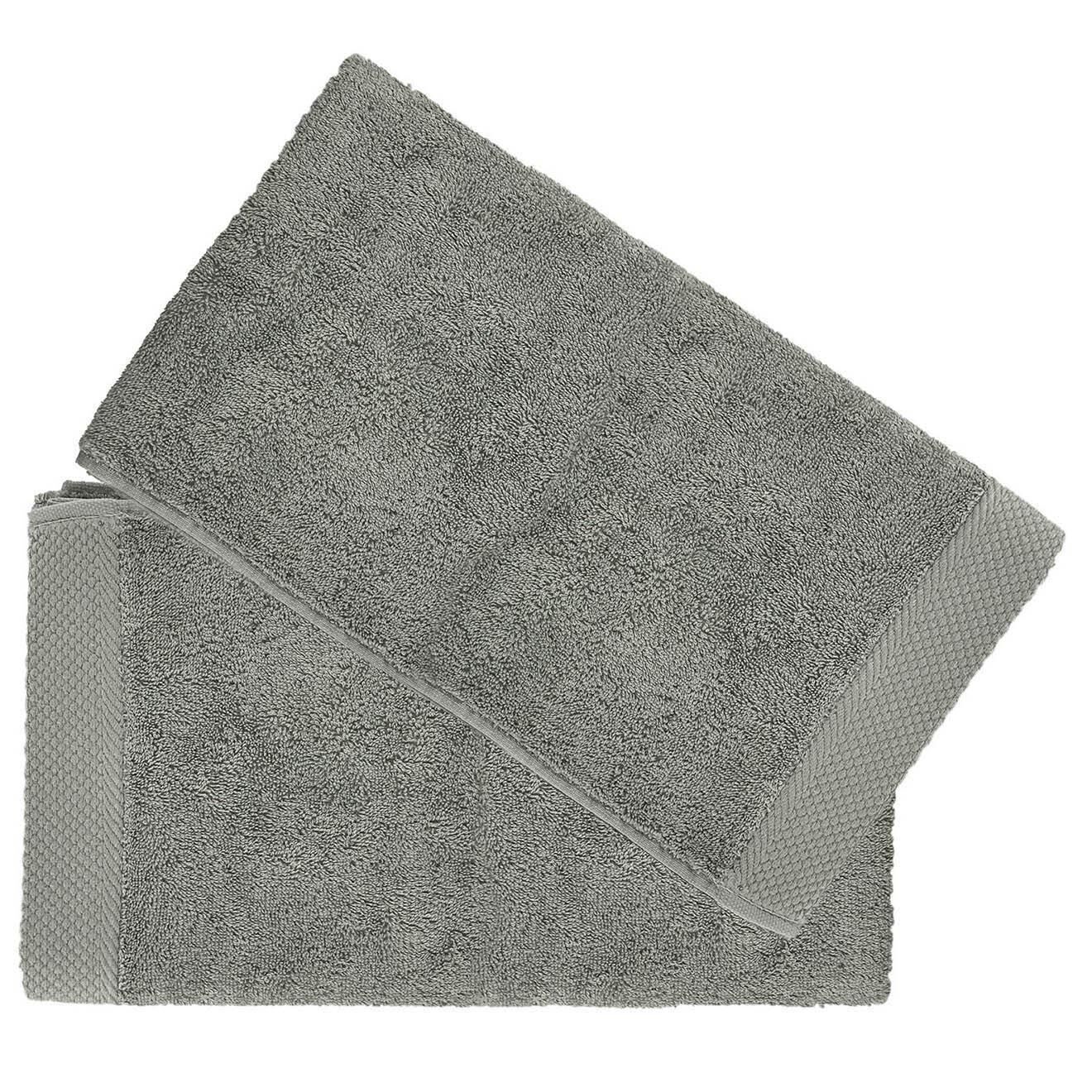 Soft by Perle de Coton 2 Serviettes invité argentées - 50x30 cm