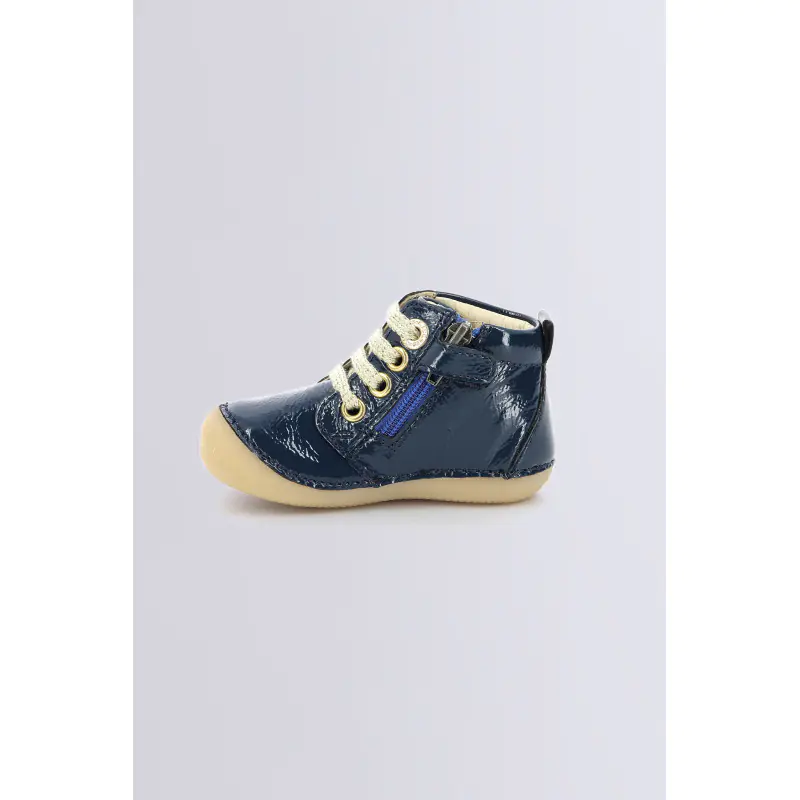 SONIZIP BLEU VERNIS BOTTILLONS Cuir Fille