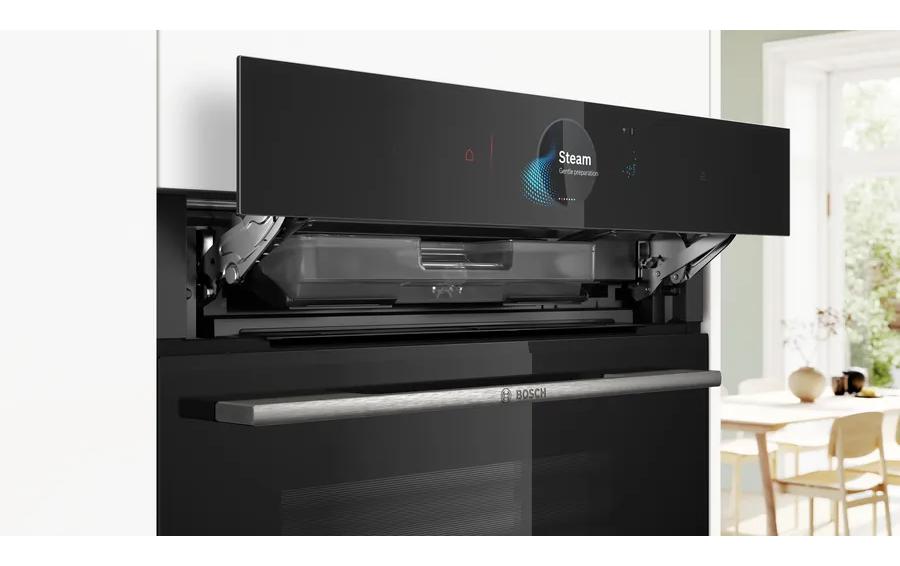 Einbaudampfbackofen HSG7584B1 Schwarz A+<br>Dampfbackofen mit digitalem Bedienring