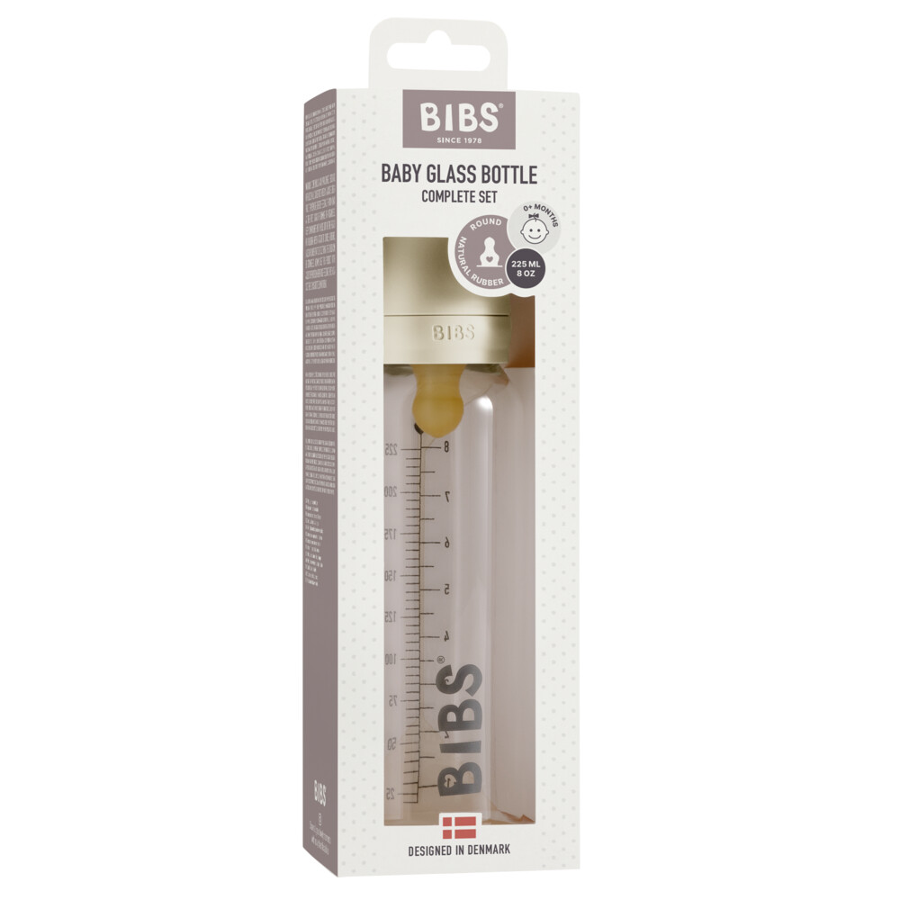 Bibs Glazen Babyfles Complete Set Ivory225 ml