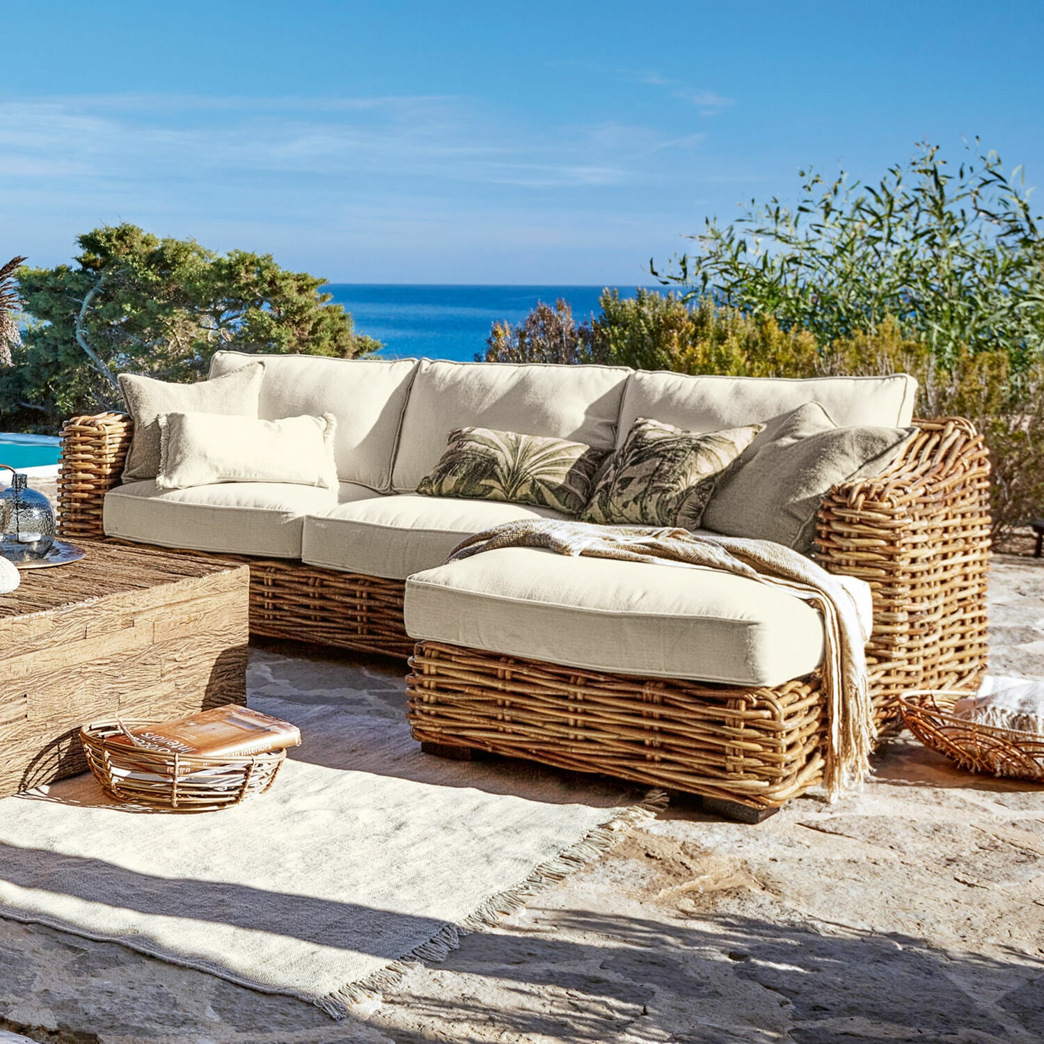 Sofa Villedieu creme/braun