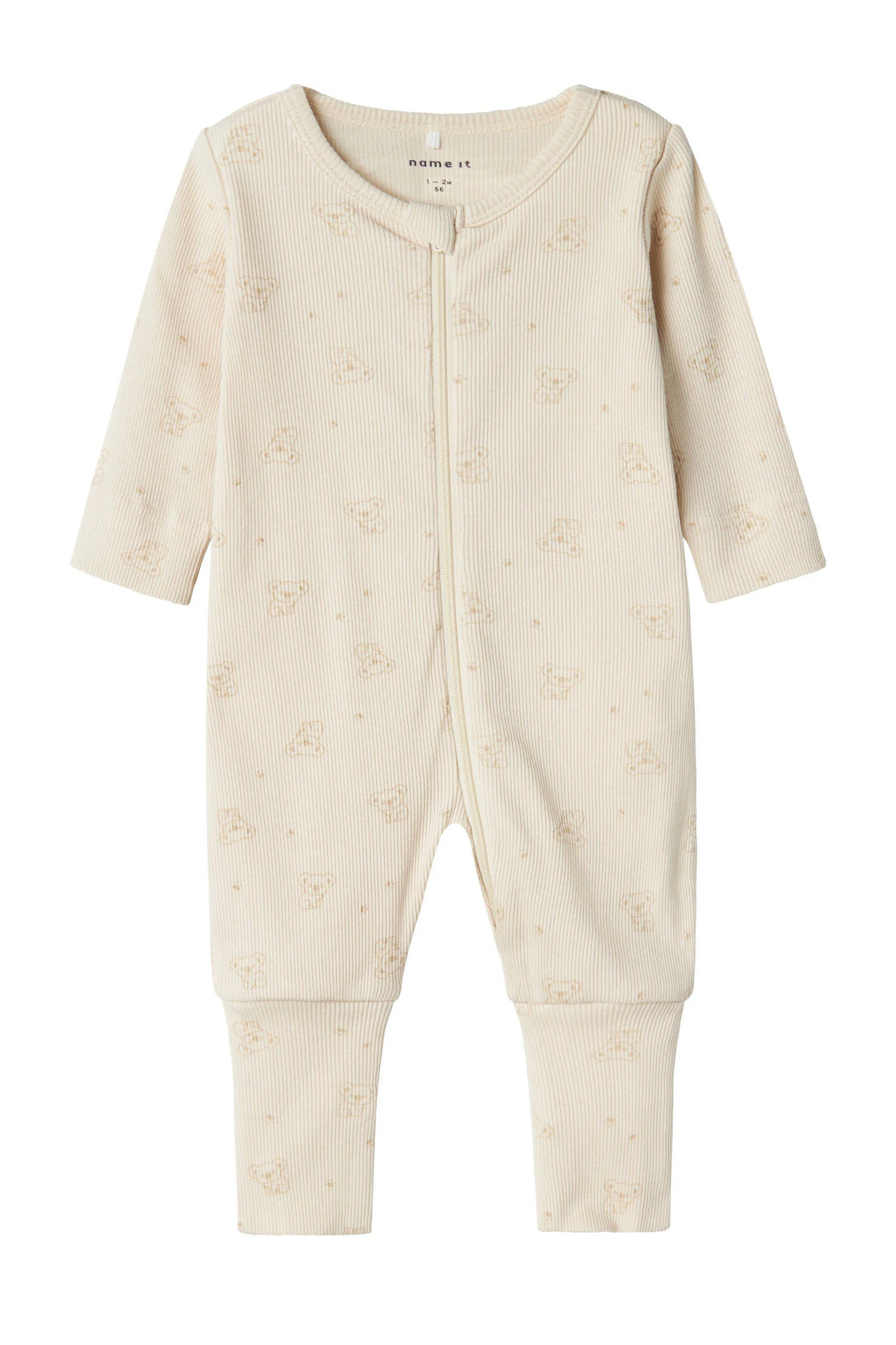 NAME IT baby pyjama met all over print beige/bruin