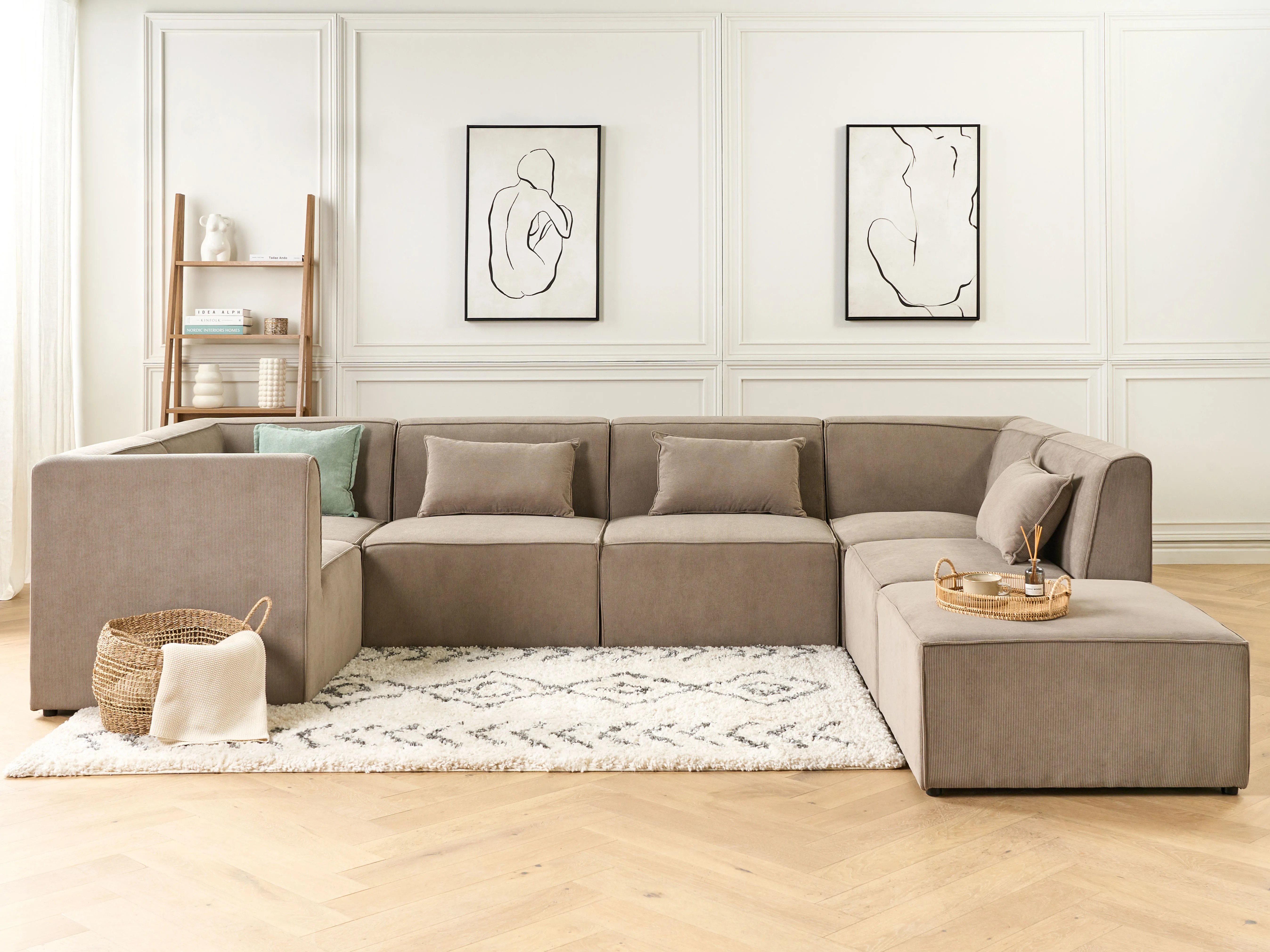 Ottomaan LEMVIG Corduroy Taupe
