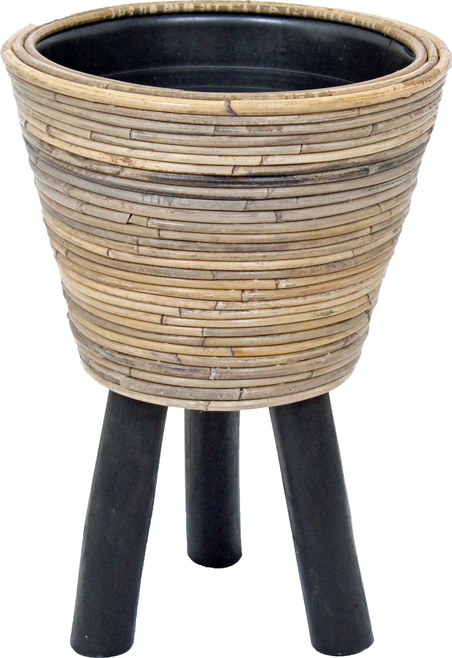Van der Leeden bloempot op poten Drypot grijs D 27 H 42 cm