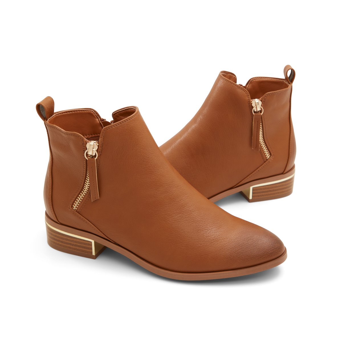 K STUDIO-Creaa-Bottines Habillées - Talon plat - Cognac