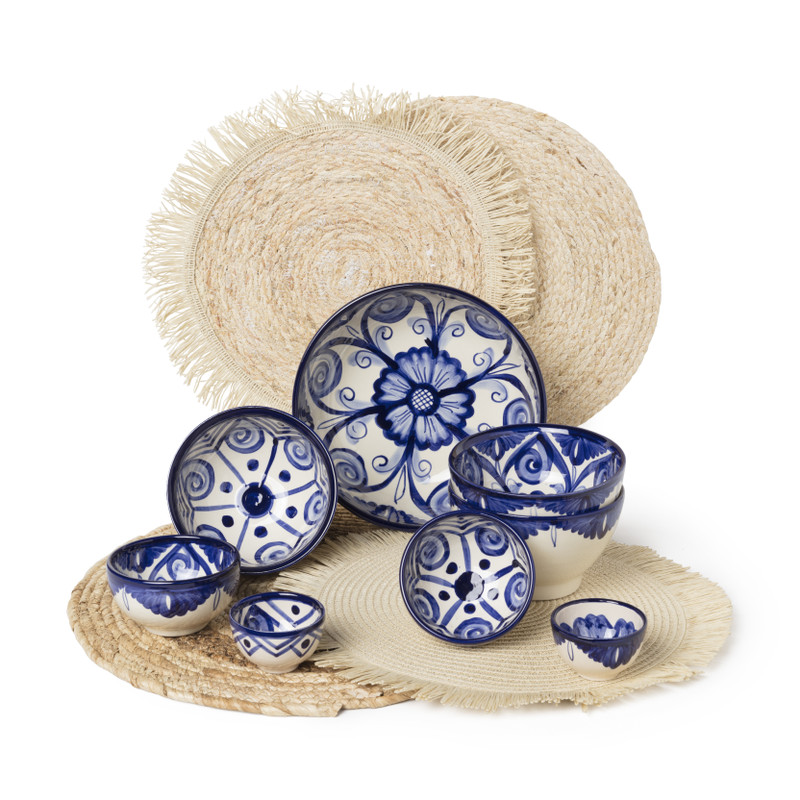 Schaaltje bloem - blauw - ø7 cm