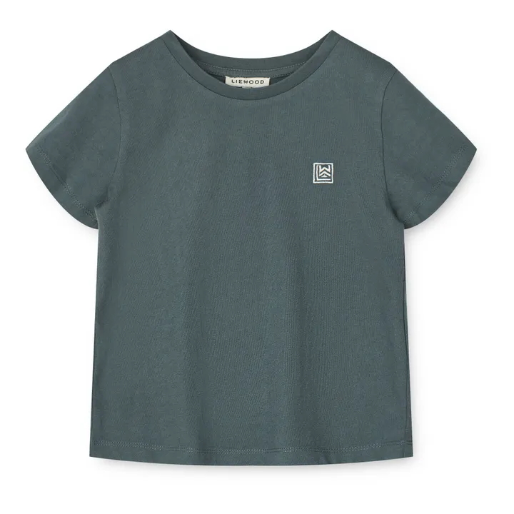 Liewood T-Shirt Manches Courtes Coton Bio Apia | Bleu gris