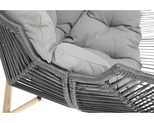 Garden Place Nadja tuinstoel in touwdesign inclusief zitkussen 98 x 100 x 142cm antraciet