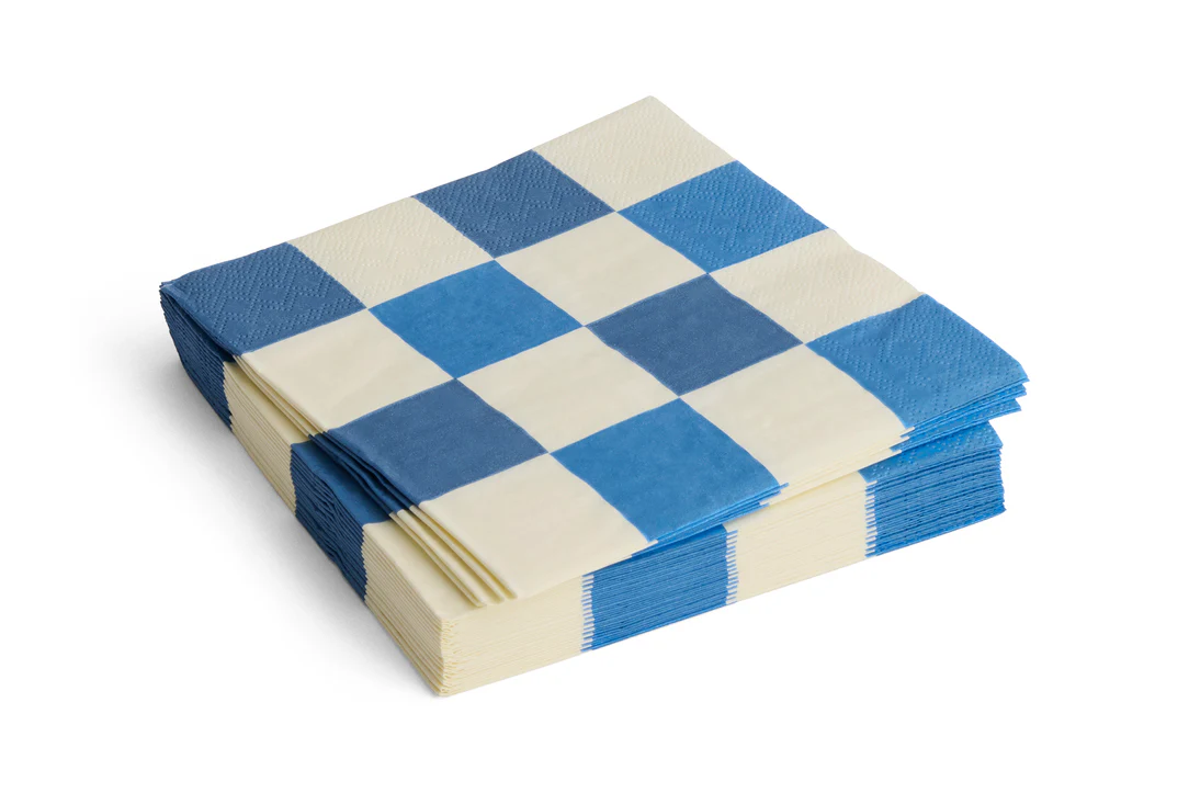 HAY  Pattern servietter, råhvid/blå - 40x40 cm.
