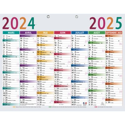 Calendrier Multicolore 43 x 33,5 cm - Septembre à Septembre - Exacompta