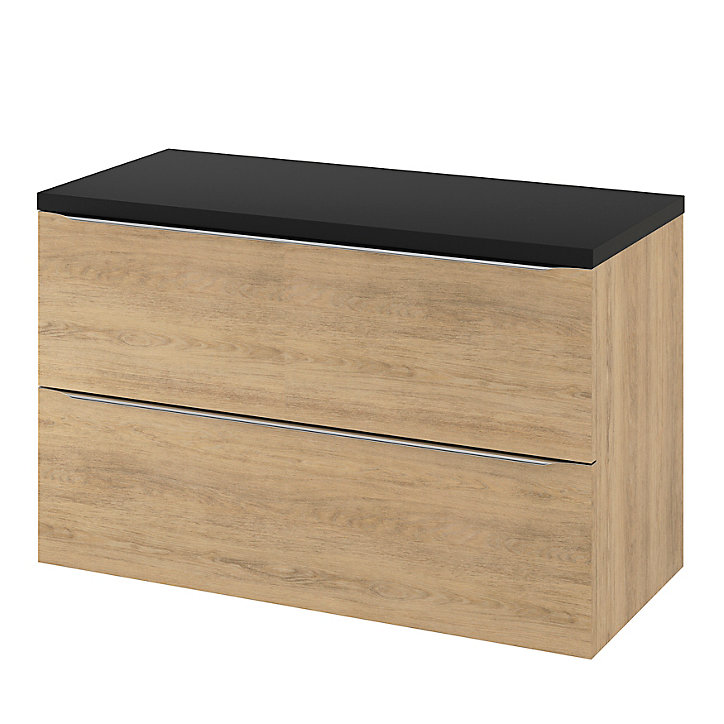 Plan de toilette L.100,5 x l.45,5 cm coloris noir mat, Cadelia, GoodHome