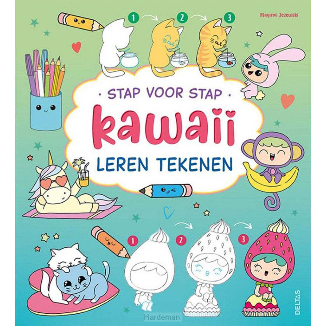 Uitgeverij deltas kawaii tekenen stap voor stap