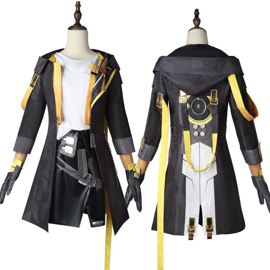Custaplayu - Matching Honkai Star Rail Trailblazer Cosplaykostuum / Pruik / Applique Platform Chunky Heel Boots / Set