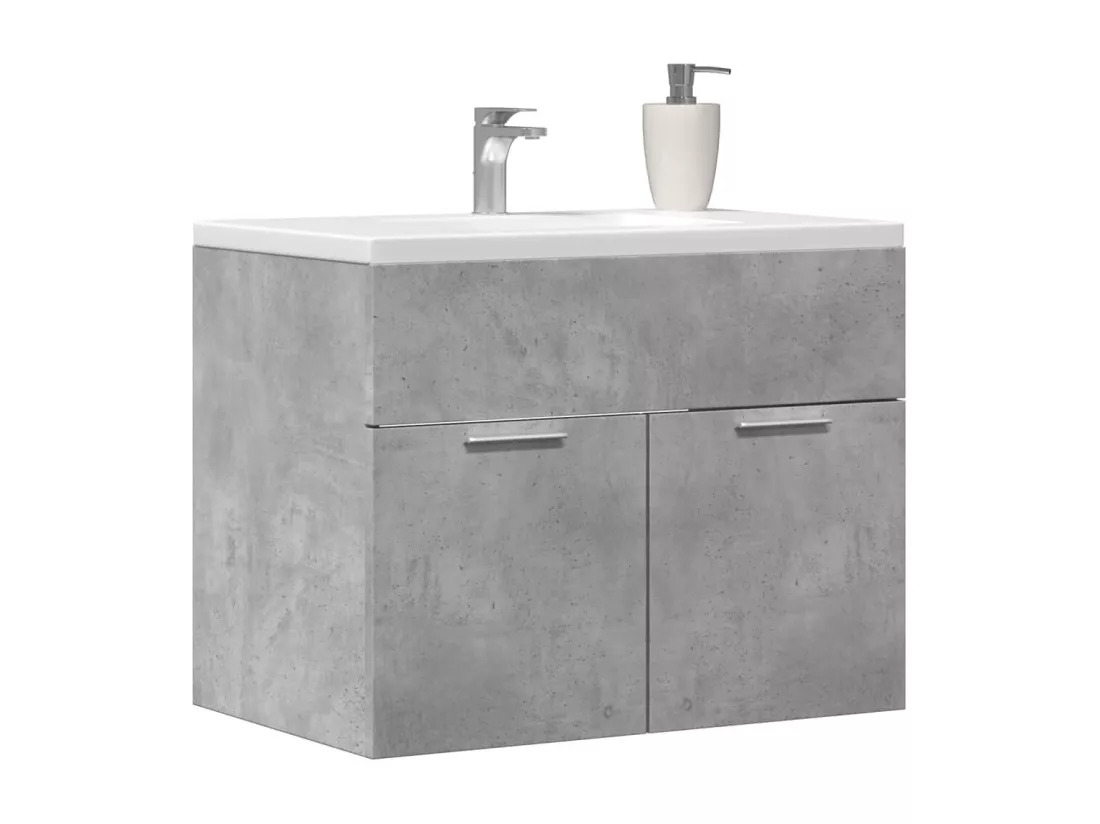 Armoire d'évier Gris béton 60x38,5x46 cm Aggloméré