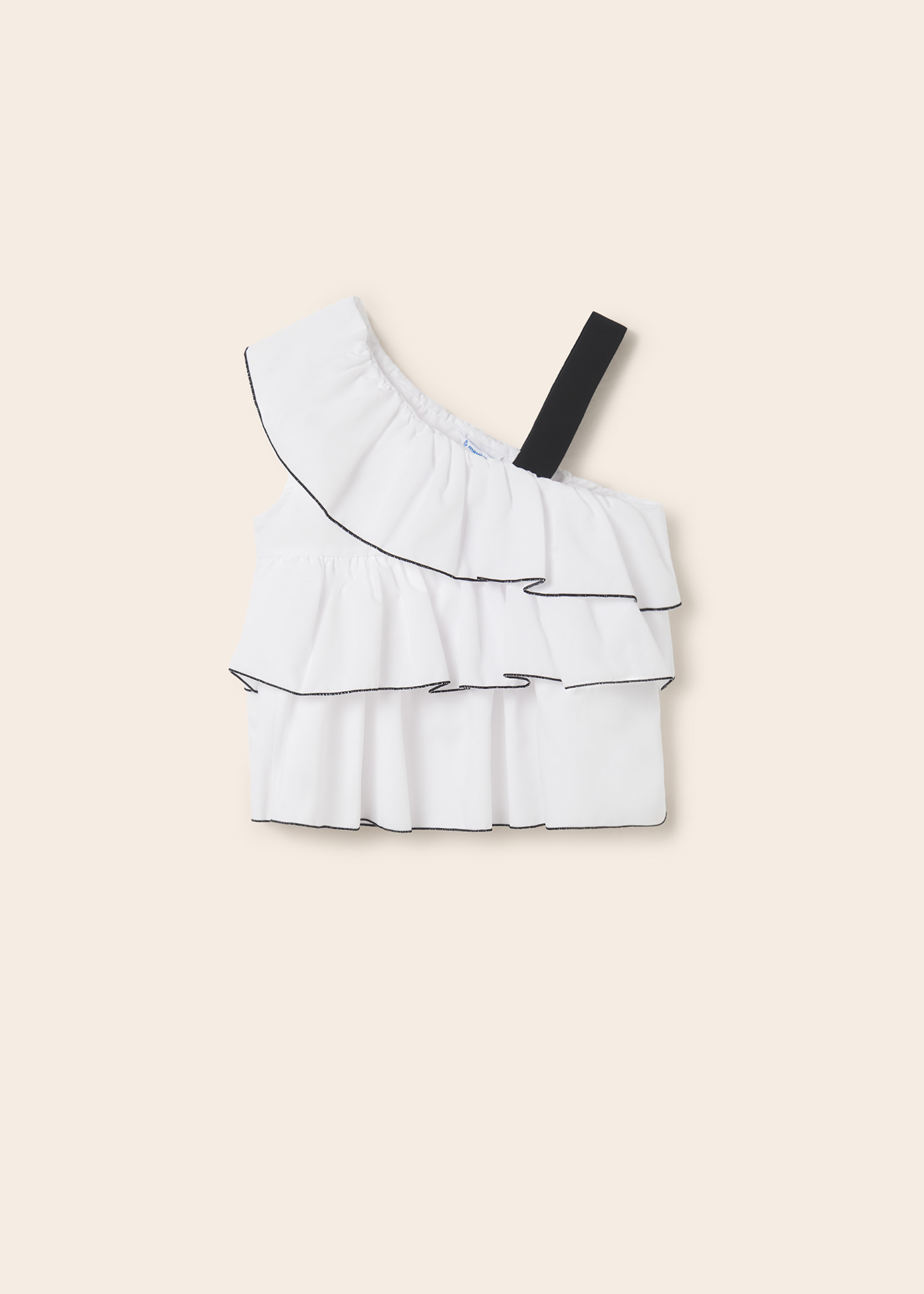 Blusa assimétrica com babados para meninas