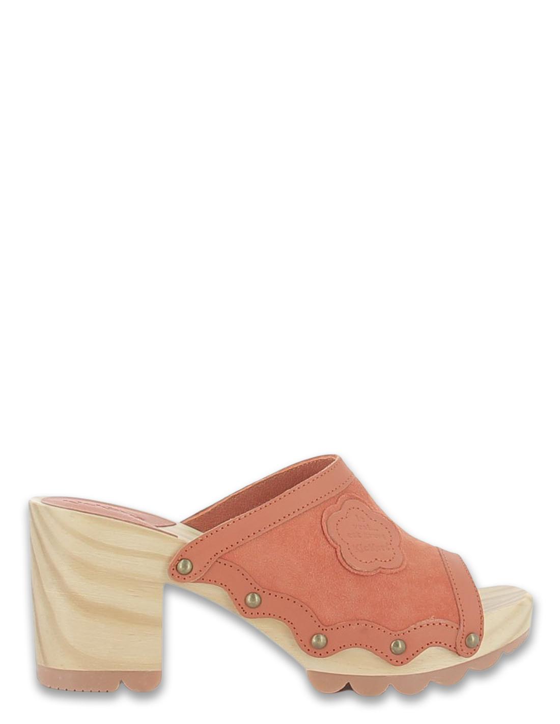 kickers Sabots à talons kick woodstok daim orange brique