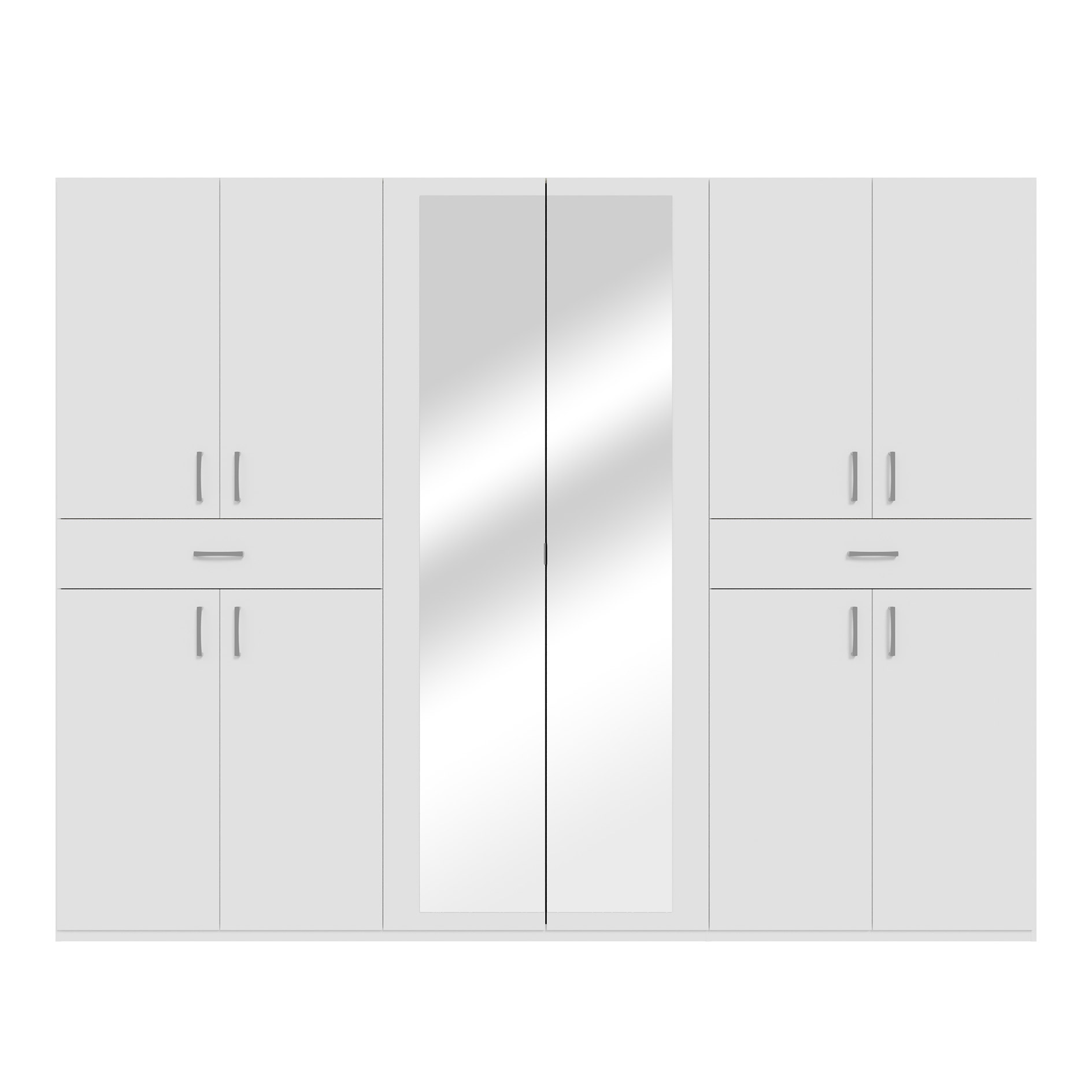 Drehtürenschrank - weiß - 10 Türen - 269,7 cm