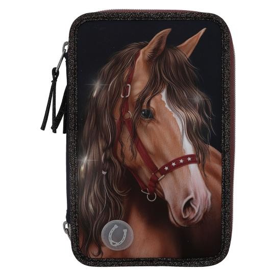 Miss Melody - Trippel Penalhus m/LED GLITTER HORSE