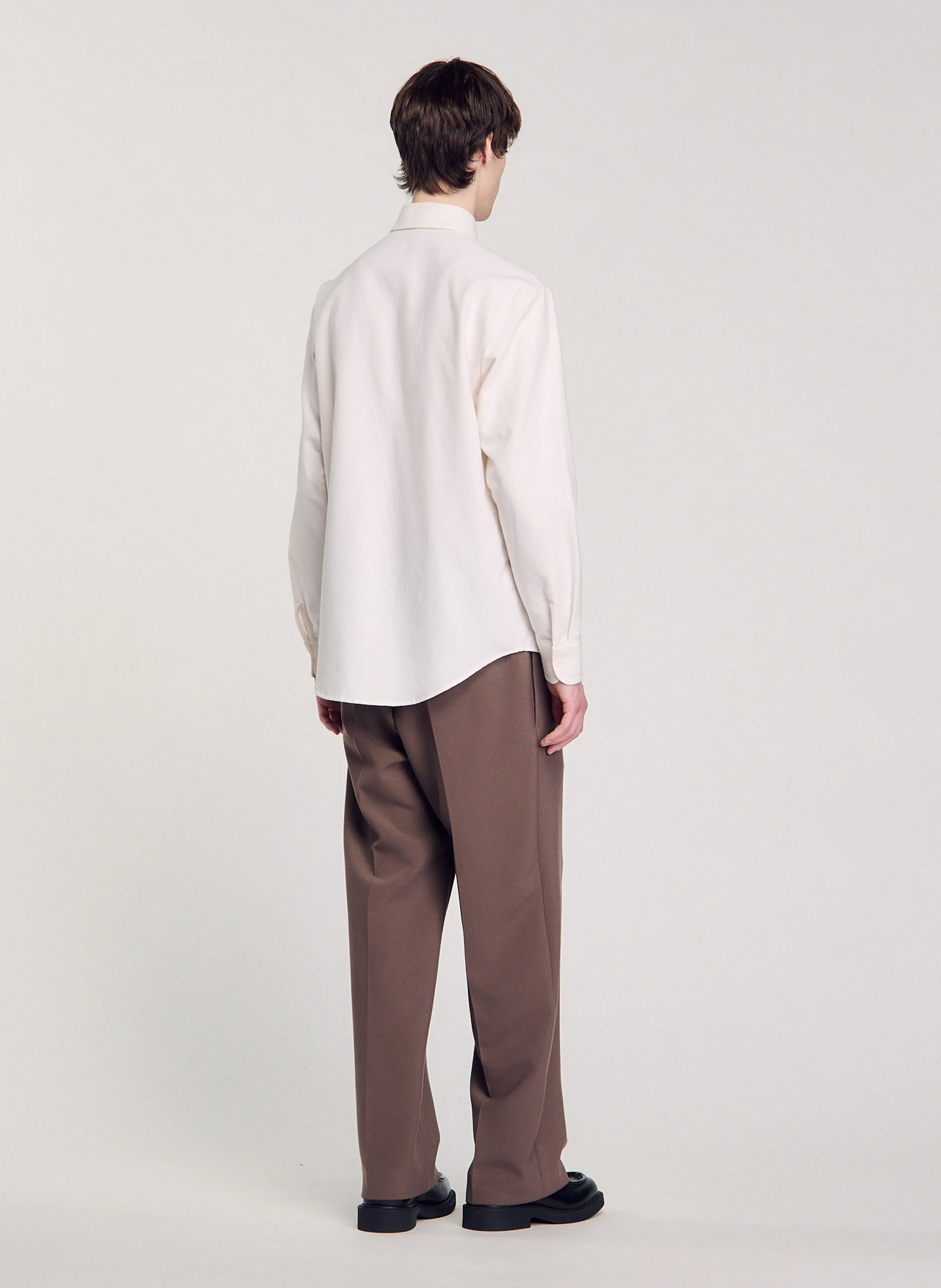 Chemise en oxford flannel en coton| Blanc