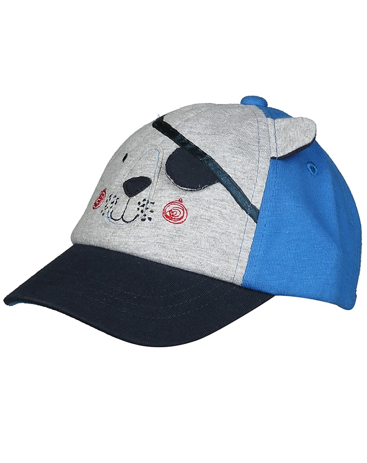 Basecap PIRATE DOG in blau/grau melange