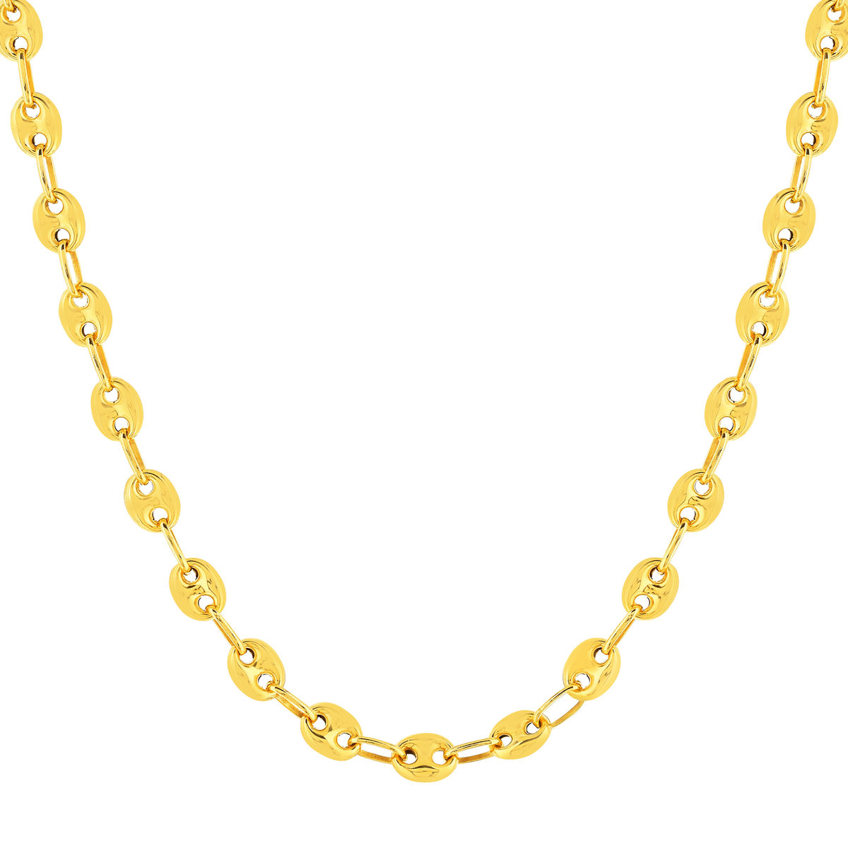 Collier or 375 jaune ,maille grain de café, 45 cm