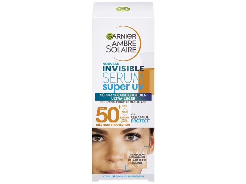 Garnier Ambre Solaire Super UV Ceramide 30 ml Serum mit sehr hohen Sonnenschutz, ultra-leicht und unsichtbar