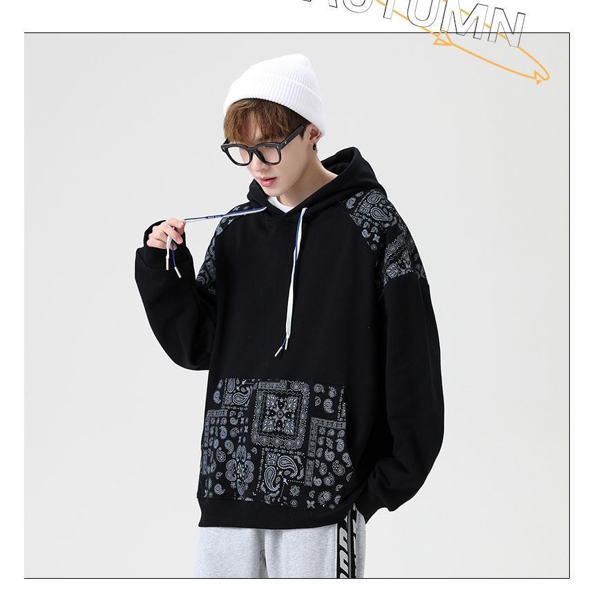 Dandyluxe - Hoodie met paisleyprintpaneel