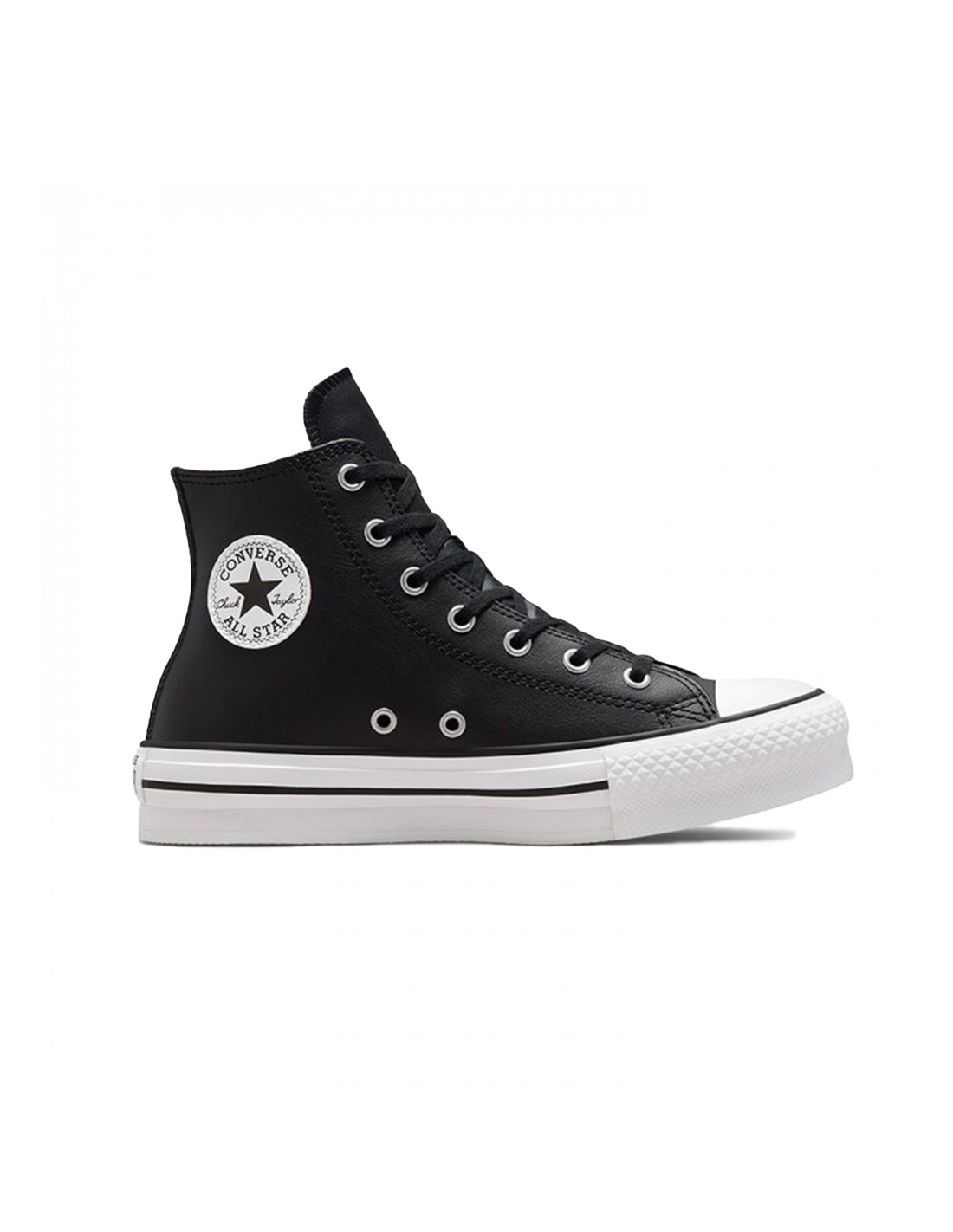 converse sneakers semi-compensées montantes femme ctas eva lift hi noir ivoir