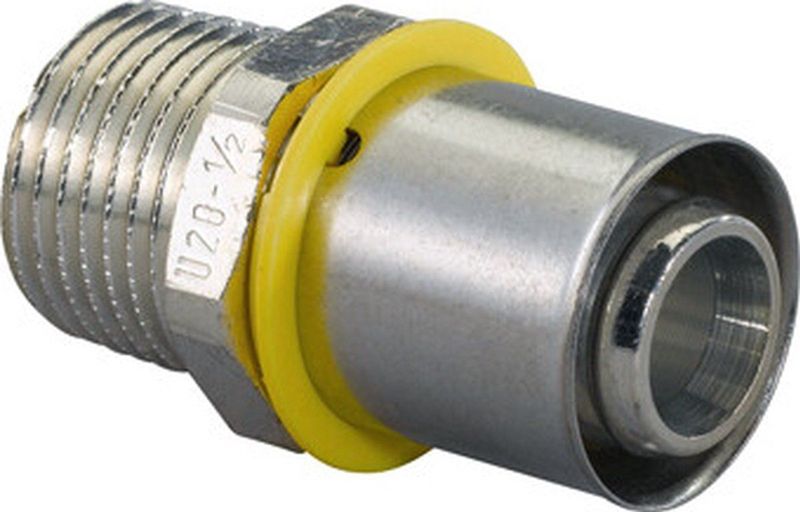 Uponor - MLC G Gas Plus - Perskoppeling - Recht - 20 x 1/2 Buitendraad
