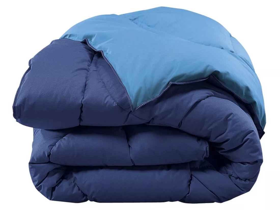 Édredon gonflant bicolore bleu jean-bleu océan Terre de Nuit 150x170