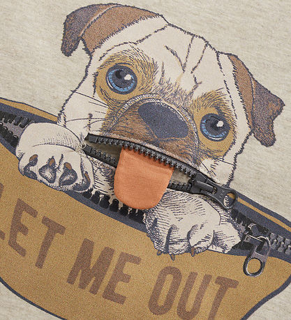 Minymo Sweatshirt - Beige Meliert m. Hund