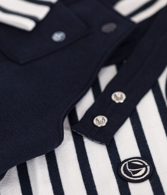 Ensemble salopette et marinière en jersey épais bébé