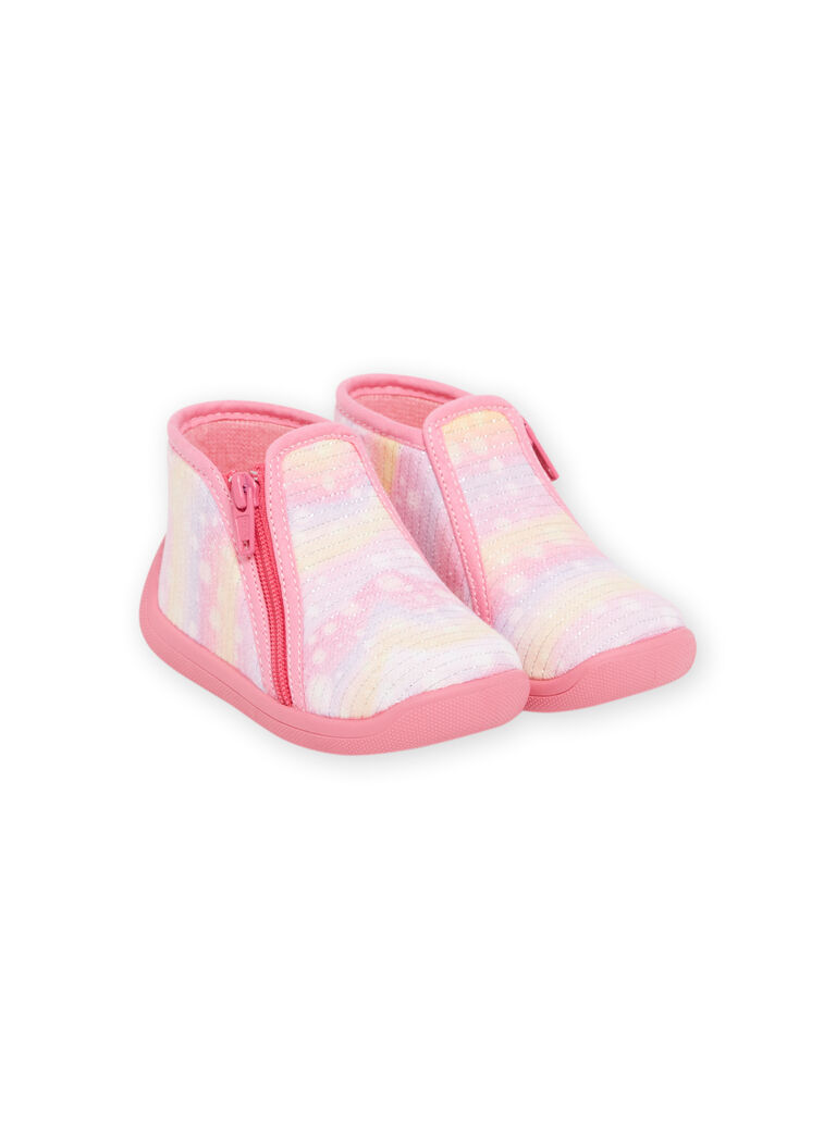 Bottillons roses à motifs fantaisie bébé fille