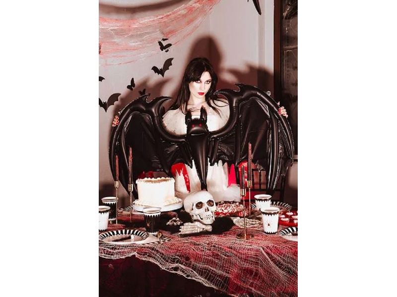Partydeco Folienballon Fledermaus 120 x 81 cm, 1 Stück Gruseliger Folienballon für Halloween Partys