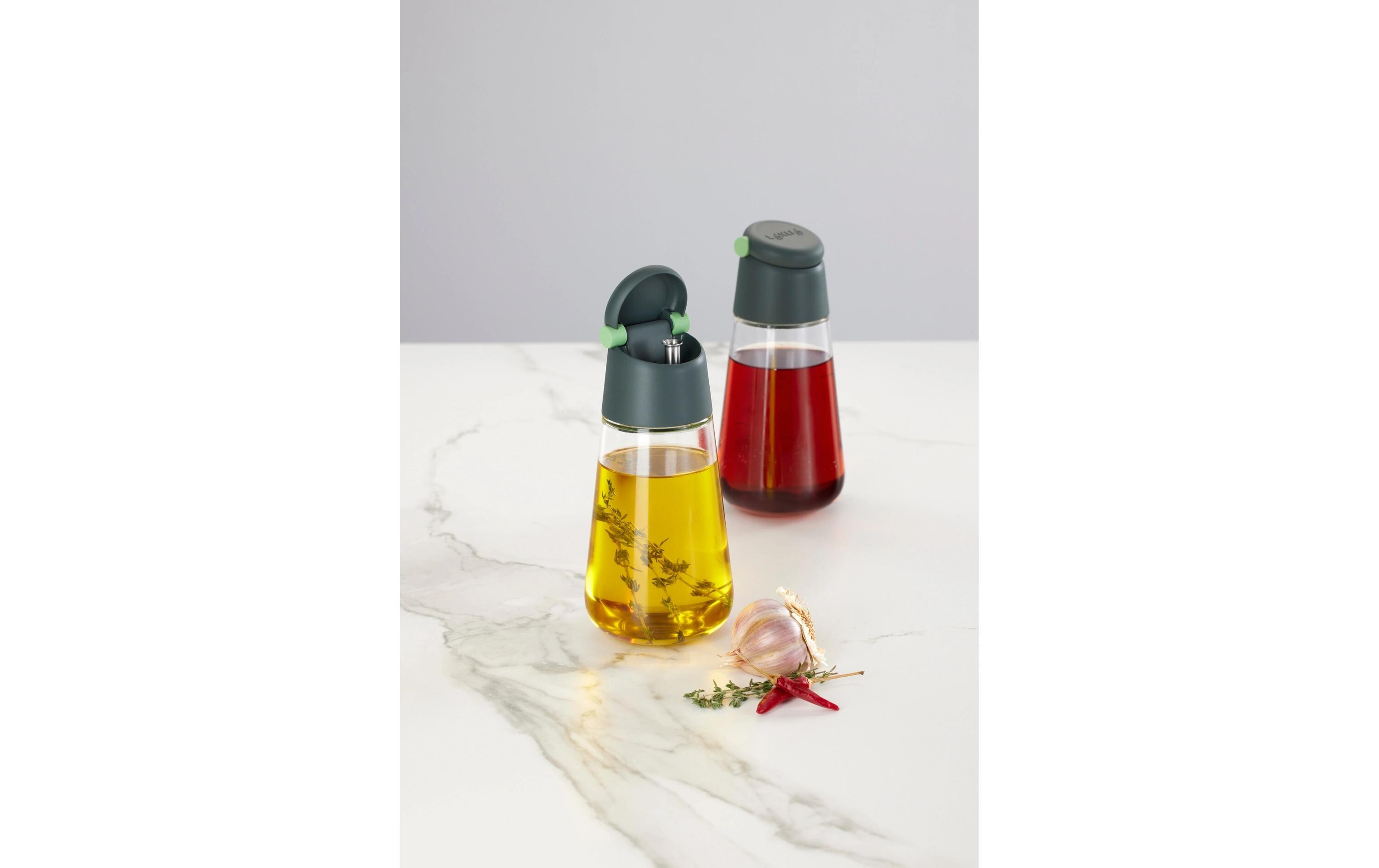 Öl & Essig Spender 2er-Set, Glas, GrauÖl- und Essigspender-Set