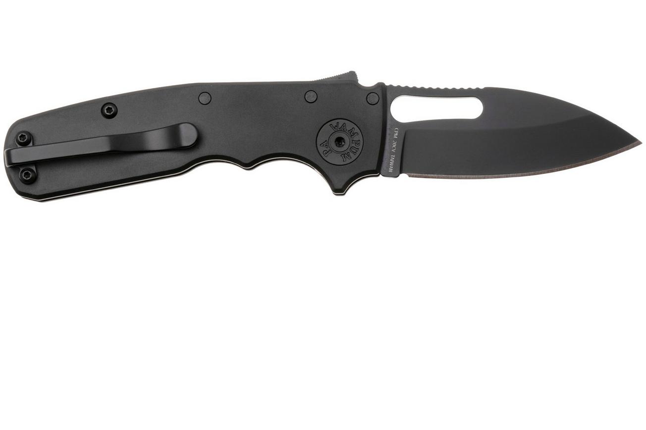 Demko Knives Shark-Cub Shark-Lock Slicer Shark SC-20CV-DLC-BLK-SS Stealth Black Anodized Aluminium, zakmes