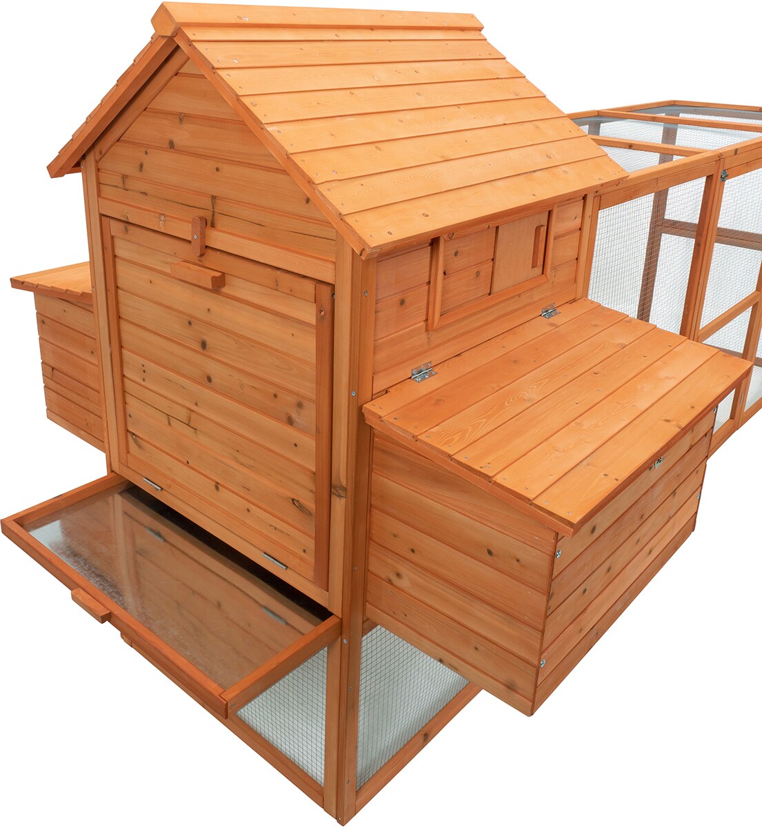 MyAnimal Hühnerstall XXL für 8 Hühner MH-22, Hühnerhaus mit zwei Nistkästen, Auslauf, zwei Ebenen (Braun 2.0)