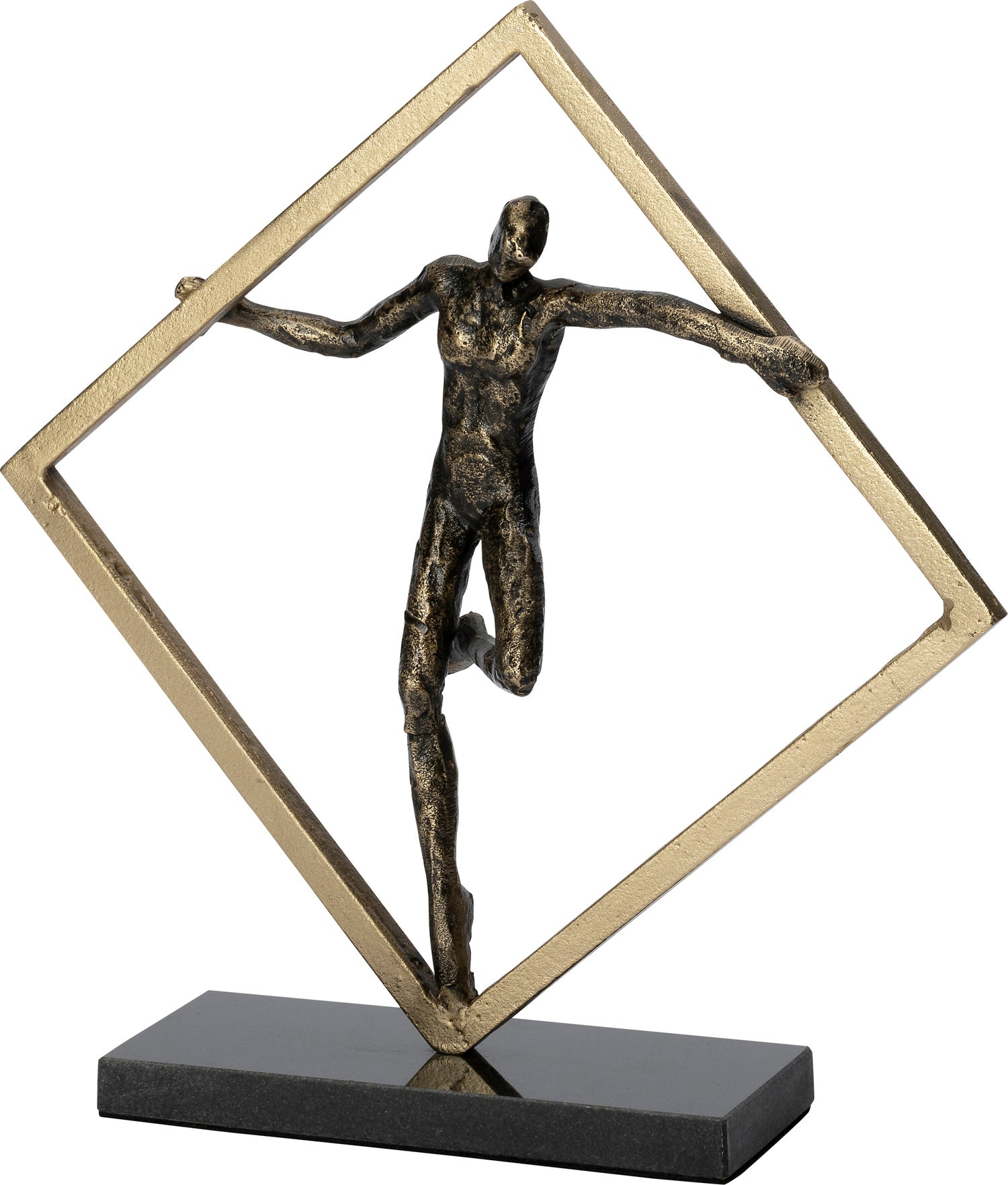 Intratuin beeld op voet Ron goud / zwart 29,5 x 10 x 30 cm