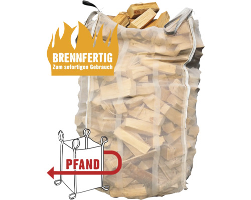Brandhout, aanmaakhout, HORNBACH FORST Beukenhout in een houtzak, klaar om te branden, 1,6 kubieke meter (los), 28-33 cm, luchtgedroogd, plus statiegeld