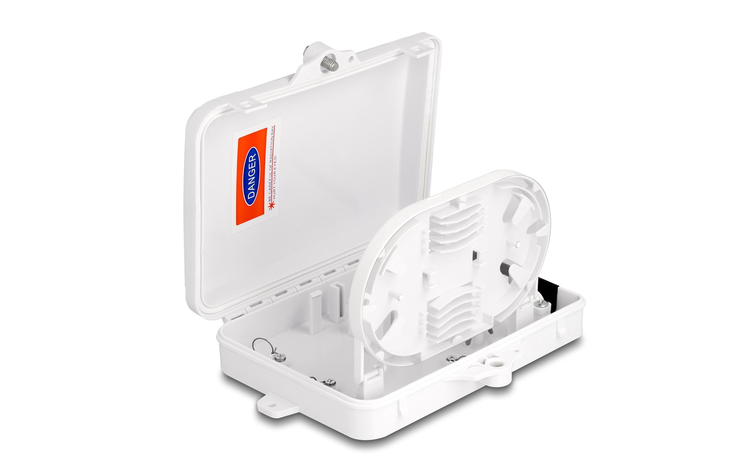 LWL Verteilerbox IP65, 6 Port, WeissDelock LWL Verteilerbox für Innen- und Aussenbereich IP65 wasserfest abschliessbar 6 Port weiss