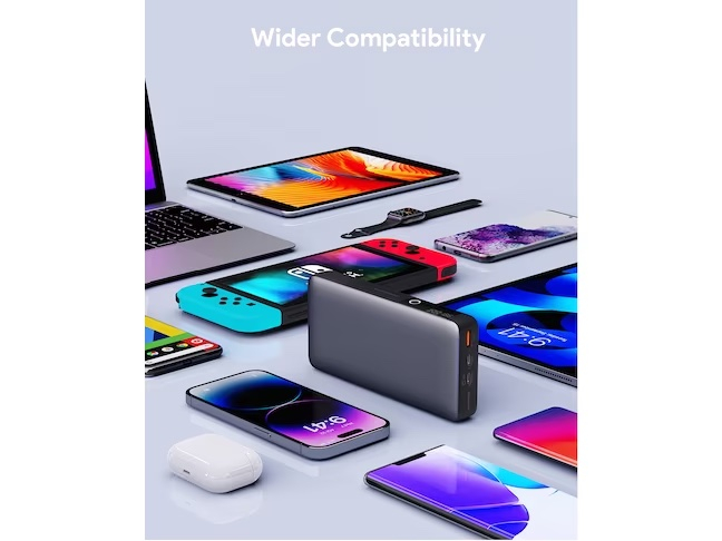 (65W) SprintX 20000mAh USB A / Dual USB C Powerbank Power Delivery Ladegerät mit LED Anzeige (PB-Y43) - Schwarz